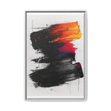 Abstract Elegance: Dynamic Black & White Brush Stroke Art Print