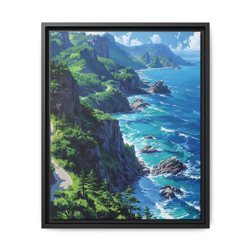 Coastal Elegance: Aerial BC Highway Art Print on Museum Paper