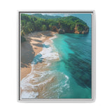 Tropical Serenity at Golden Hour - Vibrant Aerial Beach Art Print