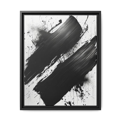 Abstract Energy: Bold Black & White Dynamic Brush Stroke Art Print