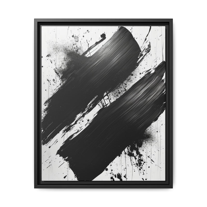 Abstract Energy: Bold Black & White Dynamic Brush Stroke Art Print