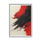 Abstract Energy Red & Black Ink Strokes - Premium 8K Art Print