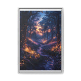 Twilight Enchantment: Bioluminescent Forest Glade Fine Art Print