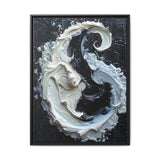 Yin Yang Harmony - High Contrast Abstract Art Impasto Print