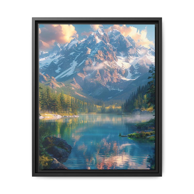 Golden Hour Majesty: Serene Lake & Mountain Landscape Print