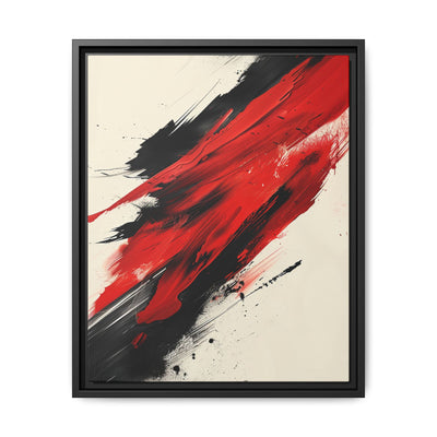 Abstract Chaos: Vivid Red & Black Brushstroke Art Print - 8K