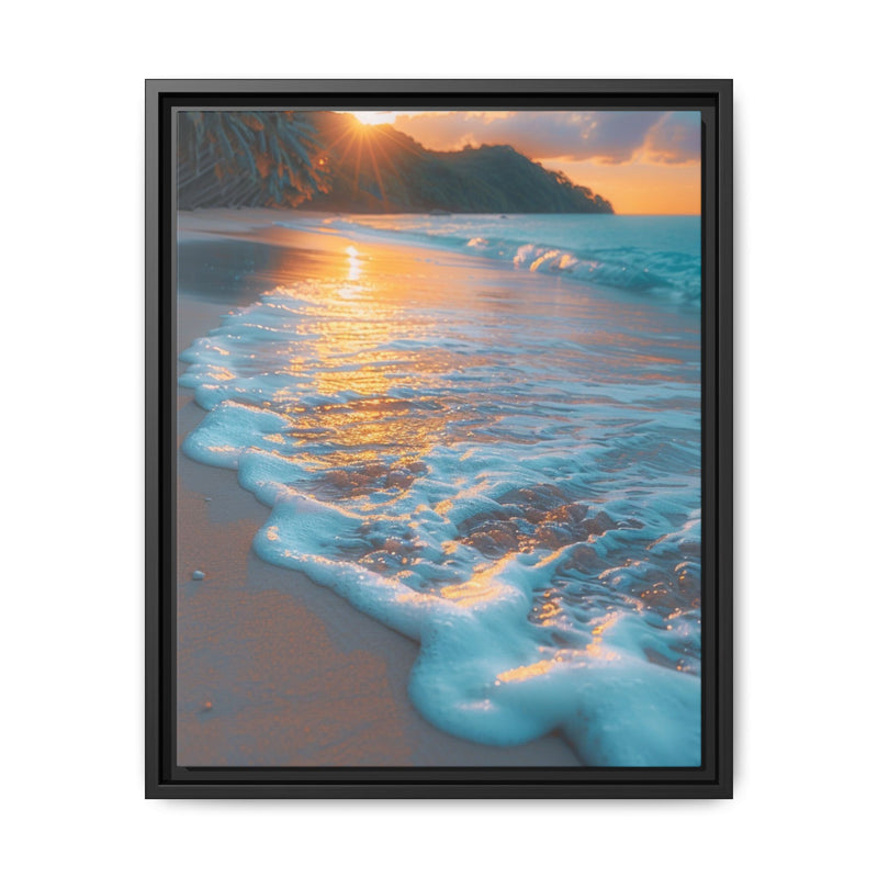 Tropical Serenity at Golden Hour - Vibrant Beach Aerial View