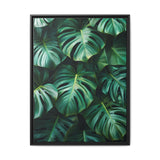 Serene Floating Monstera Leaves Art Print - Museum Grade Paper
