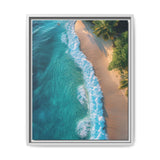 Golden Hour Serenity: Vibrant Tropical Beach Aerial Art Print