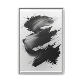 Monochrome Elegance: Dynamic Abstract Brush Stroke Art Print