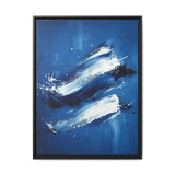 Pollock-Inspired White Splatter on Blue - Abstract Art Print