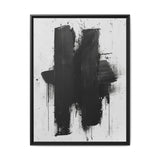 Abstract Movement: Bold Black Brushstrokes on Gray - Fine Art Print