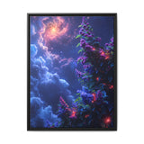 Galactic Bloom: Neon Space Nature - Limited Edition Art Print