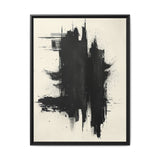 Abstract Energy - Bold Black & White Brush Stroke Canvas Print