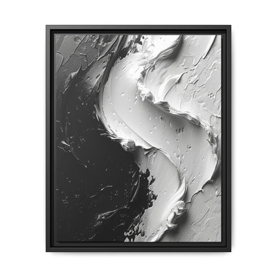 Monochrome Yin-Yang Impasto Swirl - Fine Art Modern Print
