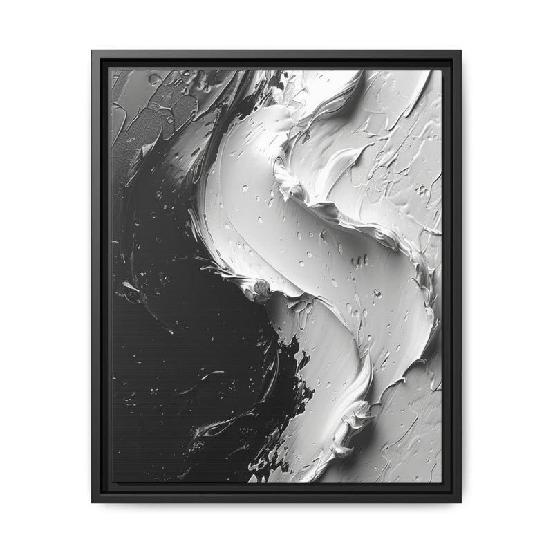 Monochrome Yin-Yang Impasto Swirl - Fine Art Modern Print