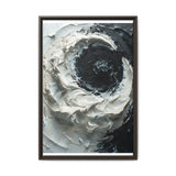 Monochrome Yin-Yang Abstract Art - High-Contrast Impasto Print