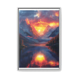 Golden Hour Majesty: Serene Lake & Mountain Canvas Print