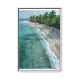 Golden Hour Serenity: Vibrant Tropical Beach Aerial View Print