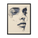Japandi-Style One-Line Portrait Art - Minimalist Ink on Museum Paper