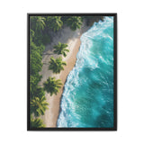 Golden Hour Escape: Tropical Beach Aerial View - Premium Art Print