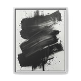 Dynamic Abstract Brushstrokes - Bold Black & White Canvas Art Print