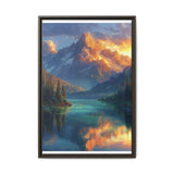 Golden Hour Majesty: Mountain Lake Panorama - Museum Quality Print