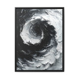 Monochrome Yin-Yang Abstract - High-Contrast Impasto Art Print