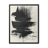 Abstract Dynamic Brush Stroke Art Print - Stark Black & White Contrast