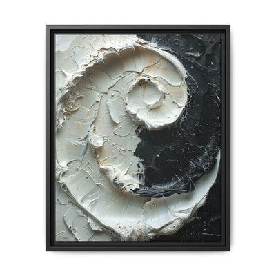 Modern Yin-Yang Impasto Swirl Art - High Contrast Monochrome Print
