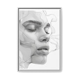 Japandi Minimalist One-Line Art Portrait - Elegant Ink Canvas