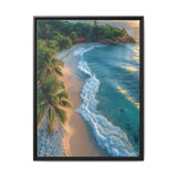 Tropical Serenity: Golden Hour Oasis - Vibrant Beach Art Print