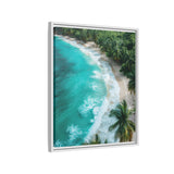 Golden Hour Tranquility: Aerial Tropical Beach Canvas Print