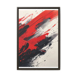 Abstract Energy: Vivid Red and Black Brushstroke Art Print
