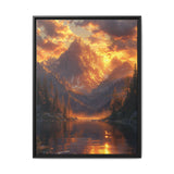 Golden Hour Majesty: Serene Lake and Mountain Landscape Print