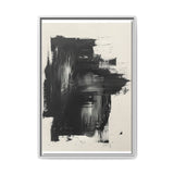 Abstract Essence: Bold Black & White Dynamic Brush Stroke Art Print