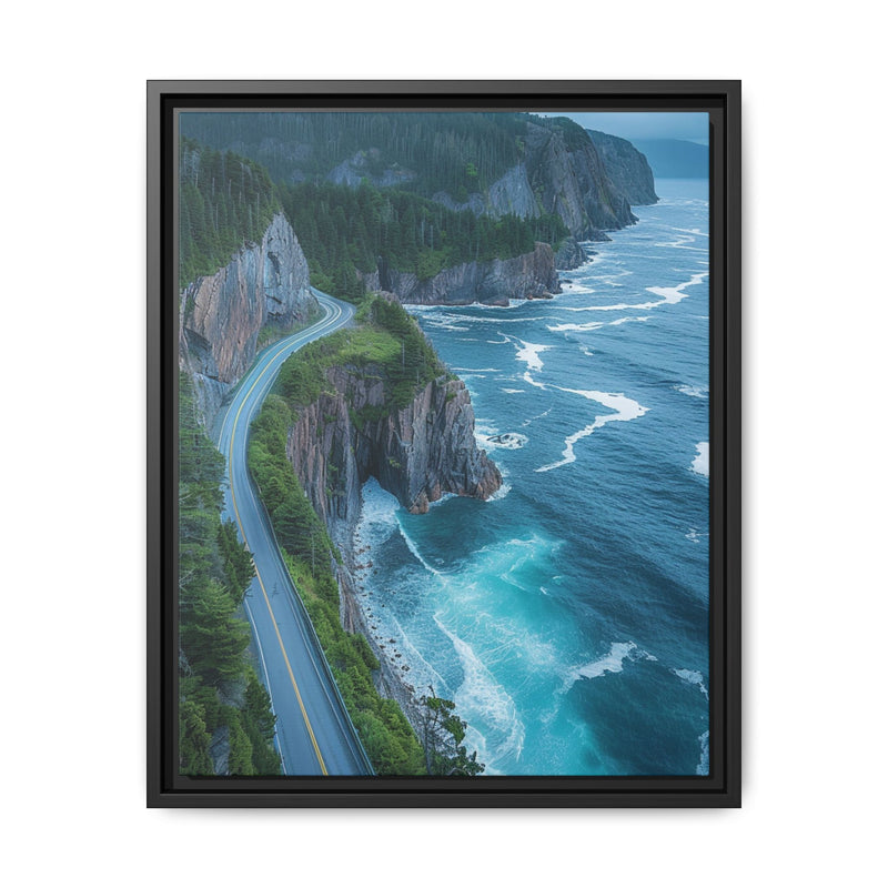 Coastal Serenity: Bird's-Eye View of BC Highway - Premium Art Print