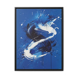 Pollock-Inspired Abstract White on Blue - Contemporary Art Print