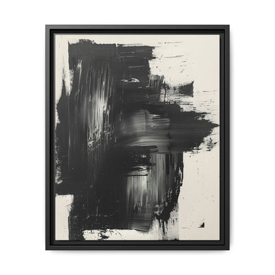 Abstract Essence: Bold Black & White Dynamic Brush Stroke Art Print