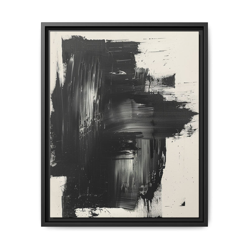 Abstract Essence: Bold Black & White Dynamic Brush Stroke Art Print
