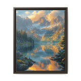 Serene Lake & Mountain Landscape at Golden Hour - Premium Art Print