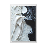 Abstract Swirls Artwork - Black & White Brushstroke Canvas Print