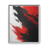 Abstract Energy: Vivid Red & Black Brushstrokes on White - 8K Art Print
