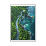 Coastal Elegance: Serene BC Highway Aerial View Art Print