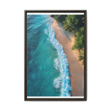 Golden Hour Serenity: Vibrant Tropical Beach Aerial Art Print