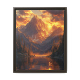 Golden Hour Majesty: Serene Lake and Mountain Landscape Print