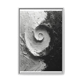Yin-Yang Swirl Abstract - High Contrast Impasto Art Print