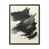 Abstract Energy: Bold Black Brush Strokes on Museum Grade Paper