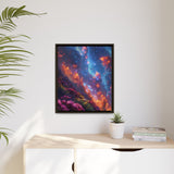 Galactic Garden: Neon Flora & Cosmic Vistas - Premium Art Print