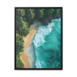 Tropical Bliss: Golden Hour Aerial Beach Vista - Museum Print